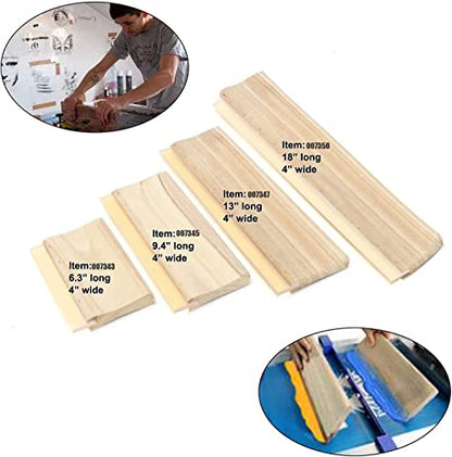 INTBUYING Screen Printing Squeegee Ink Squeegee Wooden Water Scraper 65 Durometer 6.3inches Long 4 inches Wide with Rubber Blade and Wooden Handle - size: 6.3 inches long