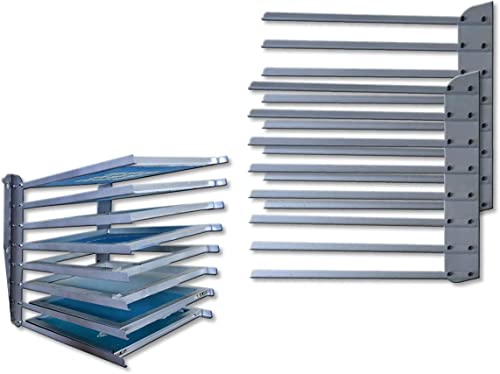 INTBUYING Screen Printing Frame Rack Shelf Storage Holder Screen Printing Squeegee Rack Screen Drying (8 Layer)