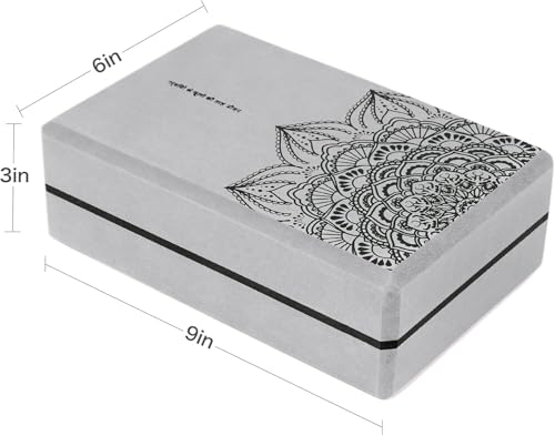 nuveti Yoga Blocks Set of 2, High Density Yoga Brick Foam Blocks to Improve Strength, Flexibility and Balance Brick Foam Blocks - color: Grey