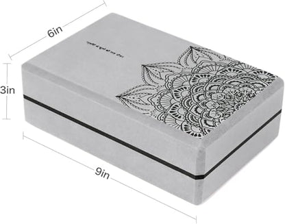 nuveti Yoga Blocks Set of 2, High Density Yoga Brick Foam Blocks to Improve Strength, Flexibility and Balance Brick Foam Blocks - color: Grey