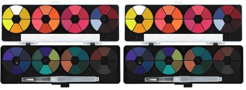 Creative Inspirations Professional Watercolor Paint Set - 48 Dye-Based Watercolor Paints for Adults - Compact, Vibrant, Travel-Friendly Set with Water Brush Pen and Mixing Lid (Pack of 2) - size: 48 Count (Pack of 2)