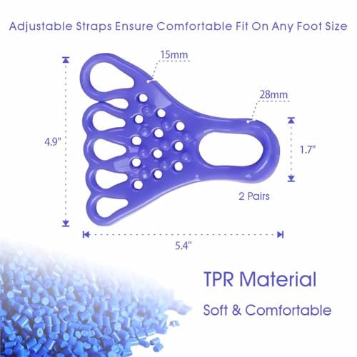 EDWERD Foot Fascia Stretcher Strap Plantar Fasciitis Relief Band for Muscle Relaxation Foot Massage, 5.4" L x 4.9" W, 4 Pcs (Blue) - color: Blue