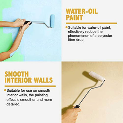 PILOT FISH 11Pcs Paint Roller Kit, Small Paint Roller with 10Pcs 4 inch Covers, Mini Paint Roller with Long Roller Frame, Paint Rollers for Painting Walls, Wall Painting Tools - size: 11pcs 4inch