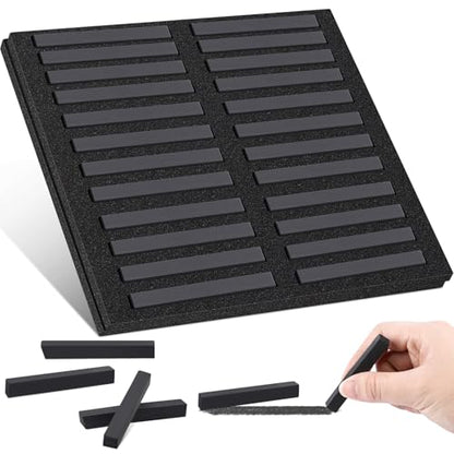 Watersay 24 Pcs Soft Pastel Drawing Chalk Set Square Sketch Chalk Non-toxic Artist Pastel Sticks for Professional Artists and Art Lovers(60 x 8 x 8 mm,Black) - color: Black