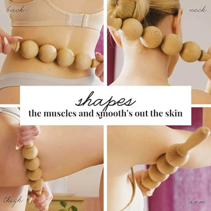 Tuuli Accessories - Ball Wooden Massage Roller, Multi-Functional Body Roller for Cellulite, Muscle Tension and Skin Health Support, Natural Massager for Women and Men