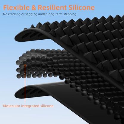Acupressure Mat for Foot Massage, Silicone Foot Reflexology Mat | Portable Feet Mat for Plantar Fasciitis Relief and Muscle Relaxation - color: Black