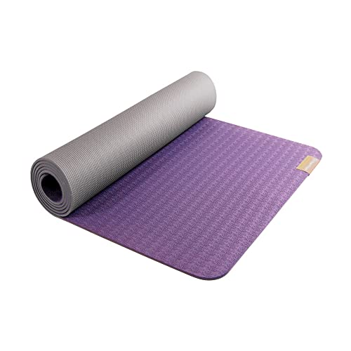 Hugger Mugger Earth Elements 5 mm Yoga Mat - Grippy Texture, Reversible, Cushion, Non-toxic Biodegradeable Material, Lightweight - color: Purple Mist