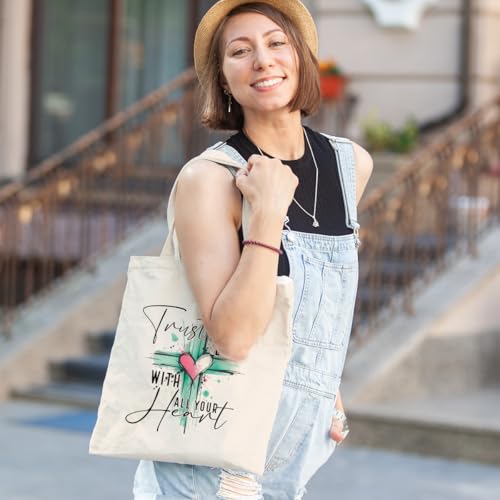 Inspirational Christian Gifts Canvas Tote Bag for Women, Christmas Friendship Birthday Religious Grocery Bags - color: Lordheart