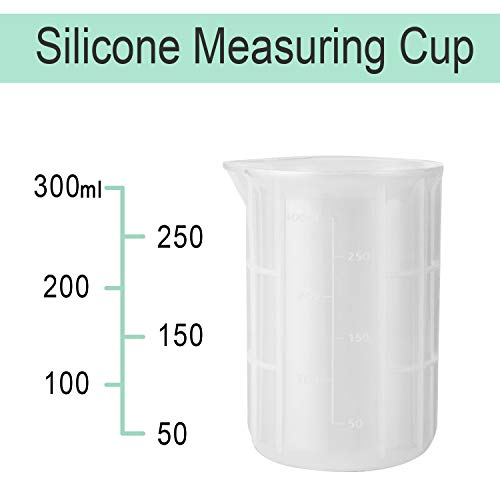 300ml Large Silicone Measuring Cups, 10 oz Epoxy Resin Mixing Cups, Jewelry Casting Molds, Acrylic Paint Pouring, Cup Making, Nonstick Reusable, Set of 2 - size: Large-300ml*2