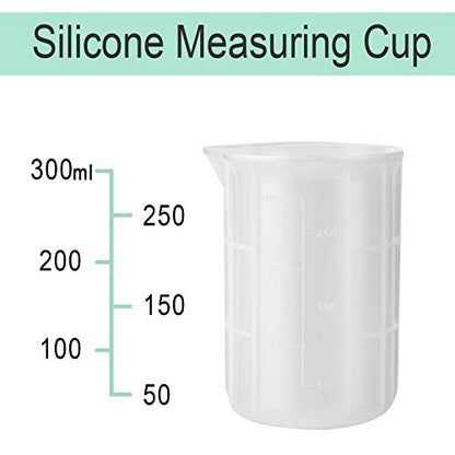 300ml Large Silicone Measuring Cups, 10 oz Epoxy Resin Mixing Cups, Jewelry Casting Molds, Acrylic Paint Pouring, Cup Making, Nonstick Reusable, Set of 2 - size: Large-300ml*2