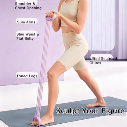 Figure 8 Resistance Band for Women 15-90LBS, Adjustable Resistance Bands with Handles - color: Pink