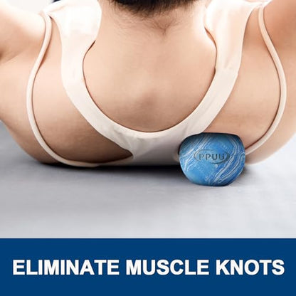 Massage Lacrosse Ball, 2.5 Inch Firm Solid Rubber Deep Tissue Ball for Myofascial Release, Plantar Fasciitis & Muscle Knot Relief, for Foot, Glutes, Shoulder Blades, Calves, 1 Count Blue-02 - color: Blue