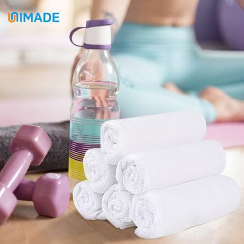 UNIMADE Washcloths Bulk 100 Pack Face Towels, Highly Soft Wash Cloths | Hand Towels, Fast Drying Multi-Purpose Microfiber Cleansing Cloths for Bathroom, Hotel, Spa, and Salon White (12" x 12") - color: White, size: 100Pack