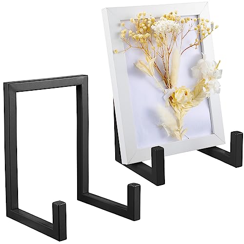 2 Pcs Large Plate Stands for Display Metal Frame Holder, Black, 8 Inch | Plate Display Stand, Picture Frame Stand, Decorative Table Top Easels for Picture Book, Platter, Photo - color: Black, size: 8 Inch
