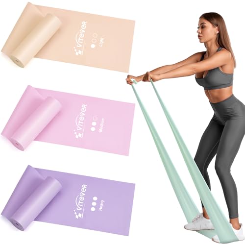 Stretch Bands for Exercise, Resistance Bands for Working Out, Exercise Bands for Physical Therapy, Pilates, Rehab, Stretch, Strength Training and Yoga Starter Set - color: Pink