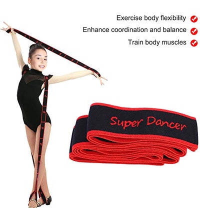 Stretch Band, 8 Loops Elastic Exercise Band for Ballet Dance Gymnastics Training(Red)