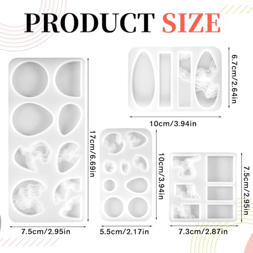 4 Pcs Resin Jewelry Molds Island Resin Pendant Molds for Casting Island Silicone Mold for Necklace Keychain Earring Pendant Ocean Themed Style Silicone Epoxy Mold for Clay UV Epoxy Resins DIY Gift