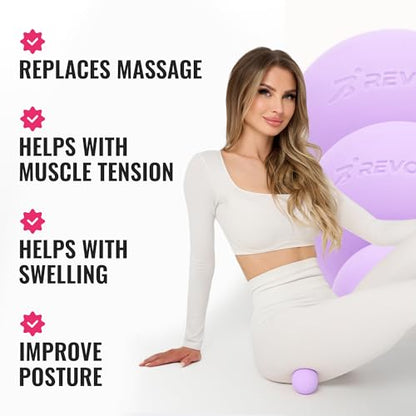 3 in 1 Massage Ball Set - Lacrosse Balls for Myofascial Release, Back Pain Relief, Face Fitness, Trigger Points, Yoga, Physical Therapy, Muscle Recovery and Soft Deep Tissue Massage (Purple) - color: Purple
