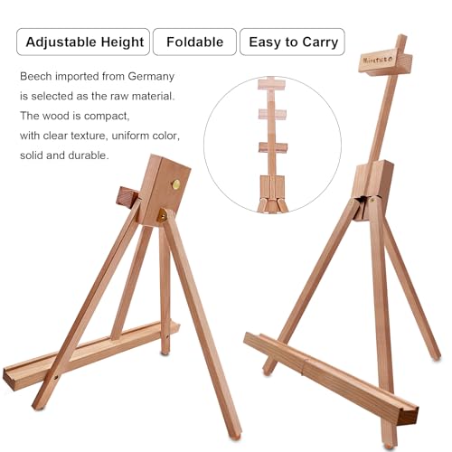Painting Easel, A-Frame Wooden Tabletop Easel Display Stand (2 Pack) | Adjustable, Holding Canvas Up to 22" High, Foldable, Portable Multiple Use Photo and Sign Holder, Gift for Artist Beginner - style: 2 Pack