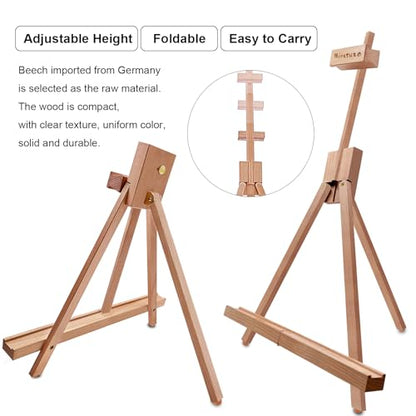 Painting Easel, A-Frame Wooden Tabletop Easel Display Stand (2 Pack) | Adjustable, Holding Canvas Up to 22" High, Foldable, Portable Multiple Use Photo and Sign Holder, Gift for Artist Beginner - style: 2 Pack