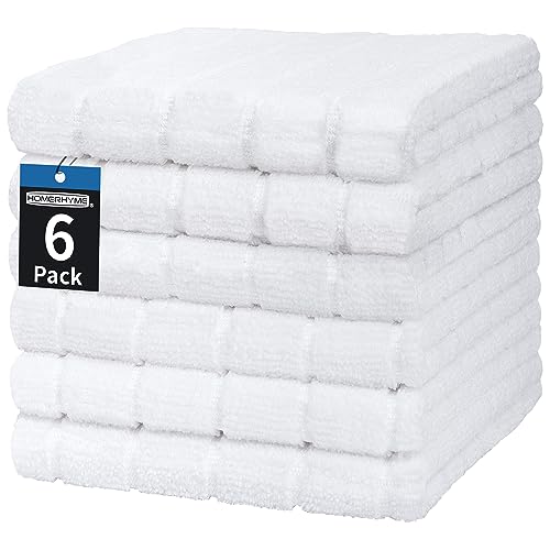 White Hand Towels, 6 Pack 25''*15'' Microfiber Hand Towels for Bathroom Kitchen, All-Purpose Quick Dry Lint Free Soft Absorbent Wash Cloths, Gym Towels Bath Towels Bulk for Yoga Spa Hotel - color: White, size: 6 Pack