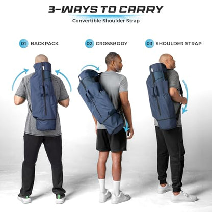 MAGNILAY Expandable Yoga Mat Bag, Adjustable Strap, Black, Large - color: Blue