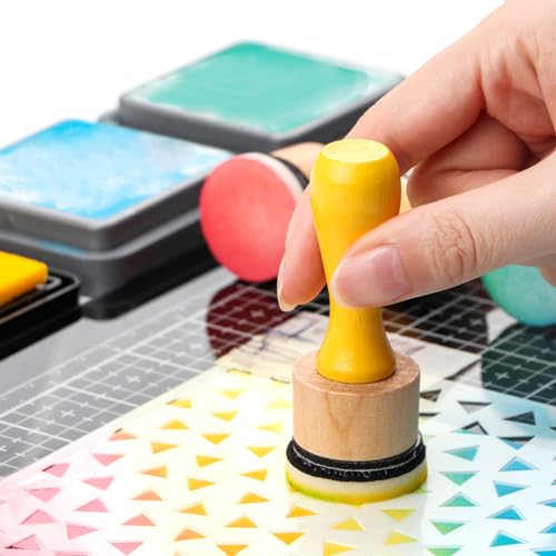47 Packs Ink Blending Foam Pads Set, Include 8 Pcs Round Alcohol Ink Mini Applicator Tools and 38 Pcs Replacement Foam Pads 1 Storage Box for for Drawing Distressing Blending Card Making Stammping - color: Colorful 47PCS/Sets