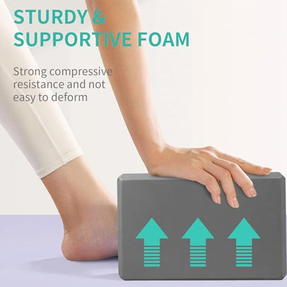 Yoga Blocks, Non Slip Yoga Bricks, Portable & Lightweight - color: 4 Pack-Grey-9x6x3in, size: 9x6x3 IN