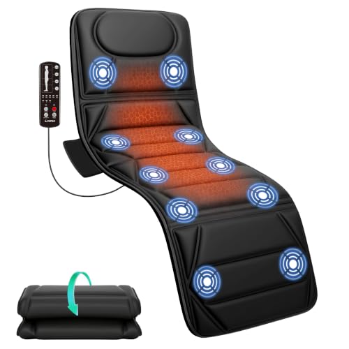 Snailax Full Body Massage Mat with Heat, 10 Motors Vibration Massage Pad