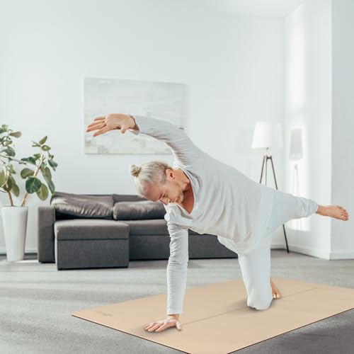 Gogokiwi Large Yoga Mat (6'x4') – 1/4" & 1/2" Thick Exercise Mats for Home Workout, Extra Wide Workout Mats for Home Gym, Yoga, Pilates, Stretching, Floor & More - color: Sand Beige, size: Standard (1/4 Inch Thick)