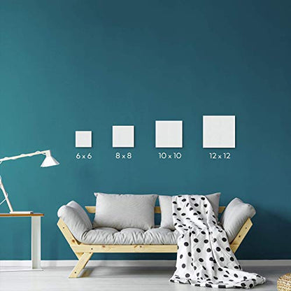 ARTEZA Canvases for Painting, Pack of 14, 10 x 10 Inches, Square Blank Art Canvas Boards, 100% Cotton, 12.3 oz Gesso-Primed, Art Supplies for Adults and Teens, Acrylic Pouring and Oil Painting - size: 10 x 10 (Pack of 14)