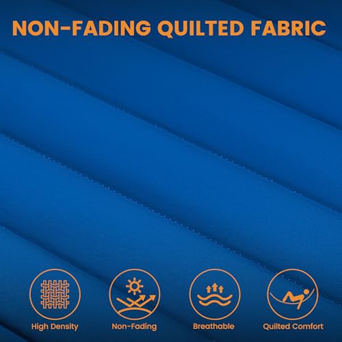Lazy Daze 12 FT Double Hammock with Spreader Bar for Outside, Bright Blue | 2 Person Heavy Duty Hammock with Detachable Pillow and Carabiners for Outdoor Backyard Poolside, 450lbs Weight Capacity - color: Bright Blue
