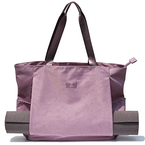 ESVAN Yoga Mat Bag Yoga Tote Carrier Shoulder Bag Carryall Tote for Office,Yoga,Pilates,Travel,Beach and Gym - color: H Pink