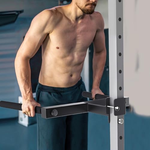 SELEWARE Squat Rack Attachment for Power Cage with 5/8" or 1" Holes - color: A: Dip Bar Attachment(2x2 Rack, 5/8 & 1" hole)