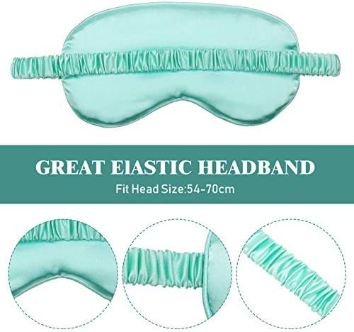 4 Pcs Silk Eye Mask for Sleeping Soft Satin Sleep Mask with Ear Plugs with Adjustable Strap Sleep Shading for Women Men Travel Nap Relaxation(Light Colors)