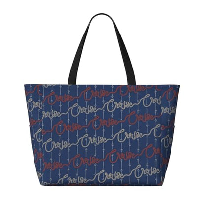 Large Beach Bag for Women Waterproof Foldable Travel Shoulder Tote Bag with Pocket for Weekender Pool Vacation - color: Cruise Blue