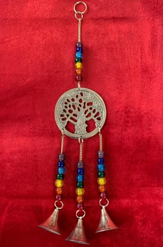 Indian Consigners Small Witchcraft Altar Brass Wind Chime Bell Home Decor Alter Hanging (Tree of Life Bell)