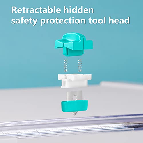 Paper Trimmer Replacement Blades: Automatic Security Safeguard Paper Cutter Blade Refills Mint Green (4 Pack)…