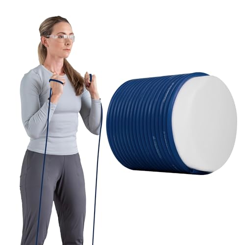 THERABAND Resistance Tubing, Exercise Band, Physical Therapy, 25', Blue | Latex resistance tubing where the color marks the resistance level, so you can step up as strength returns - color: Level 4 / Extra Heavy - Blue, size: 25 Foot