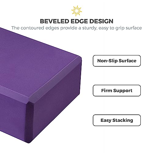 3in Yoga Blocks Bulk, 10 Pack, 3x6x9in - color: Dark Purple