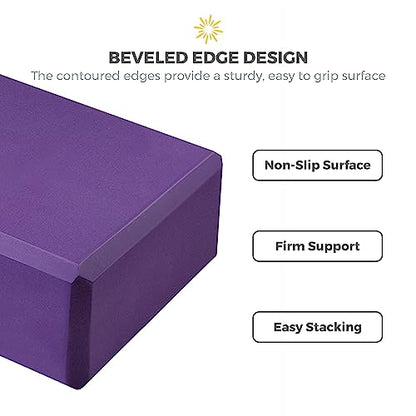 3in Yoga Blocks Bulk, 10 Pack, 3x6x9in - color: Dark Purple