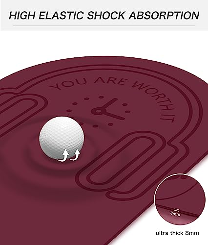 8/20/30mm Jump Rope Mat Fitness Exercise Mat Durable, Non-Slip, Workout Mats with Jump Rope & Carrying Bag for Home Gym Flooring (55"x 24") - color: Red-8mm