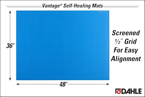 Dahle Vantage 10694 Premium Self-Healing Cutting Mat, 36"x48", 1/2" Grid, 5 Layers for Max Healing, Perfect for Crafts & Sewing, Blue - color: Blue, size: 48"L x 36"W