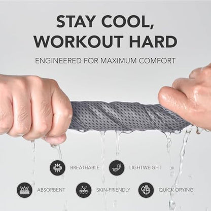Microfiber Cooling Towels for Neck and Face - 2 Pack 44x16.5” Mesh Quick Dry Gym Towels for Working Out with Waterproof Bag and Carabiner - Sweat Rag for Gym, Sports, Outdoor Activities
