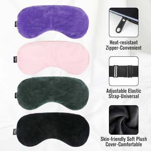 BeHoomi Cooling & Heated Eye Mask, Weighted Eye Mask for Sleeping, Black - color: Black