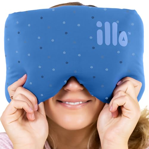 illo Sleep Mask - Thick 360 Fluffy Full Head Blocks Light & Muffles Sound - color: Bedtime Blue