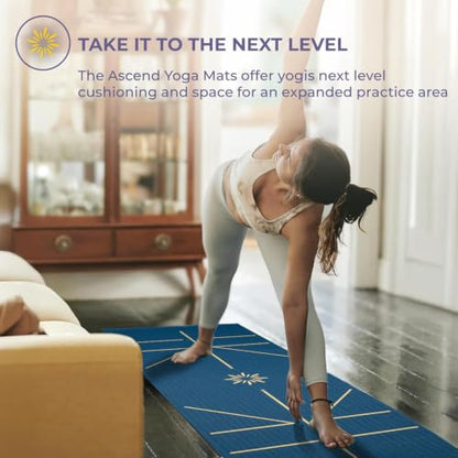Ascend 6mm Thick Yoga Mat, 72x24in - color: Ocean Tide - Printed