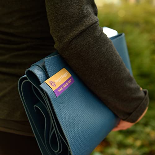 Hugger Mugger Tapas Travel Yoga Mat - Super Portable and Durable, Textured Sticky Surface, May be Folded or Rolled, Packable, Economical - color: Graphite