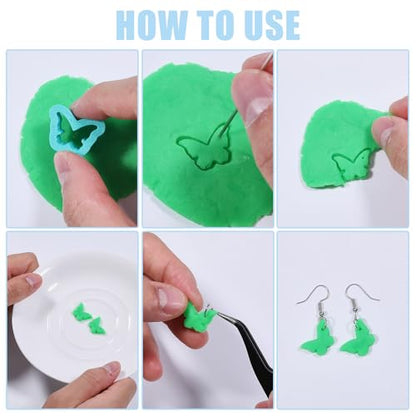 ORIGACH 18 Pcs Spring Polymer Clay Cutters Set | Floral & Leaf Design Clay Cutters for Polymer Clay Jewelry Earrings with a Clear Storage Box - style: Floral & Leaf