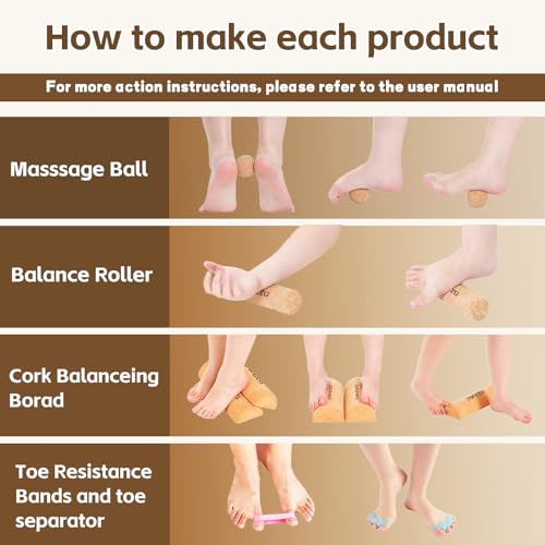Premium Cork Balance Board for Foot Recovery & Mobility, Professional Foot Strengthening & Balance Training Kit for Plantar Fasciitis Relief, Physical Therapy & Stability - size: Full Premium Kit